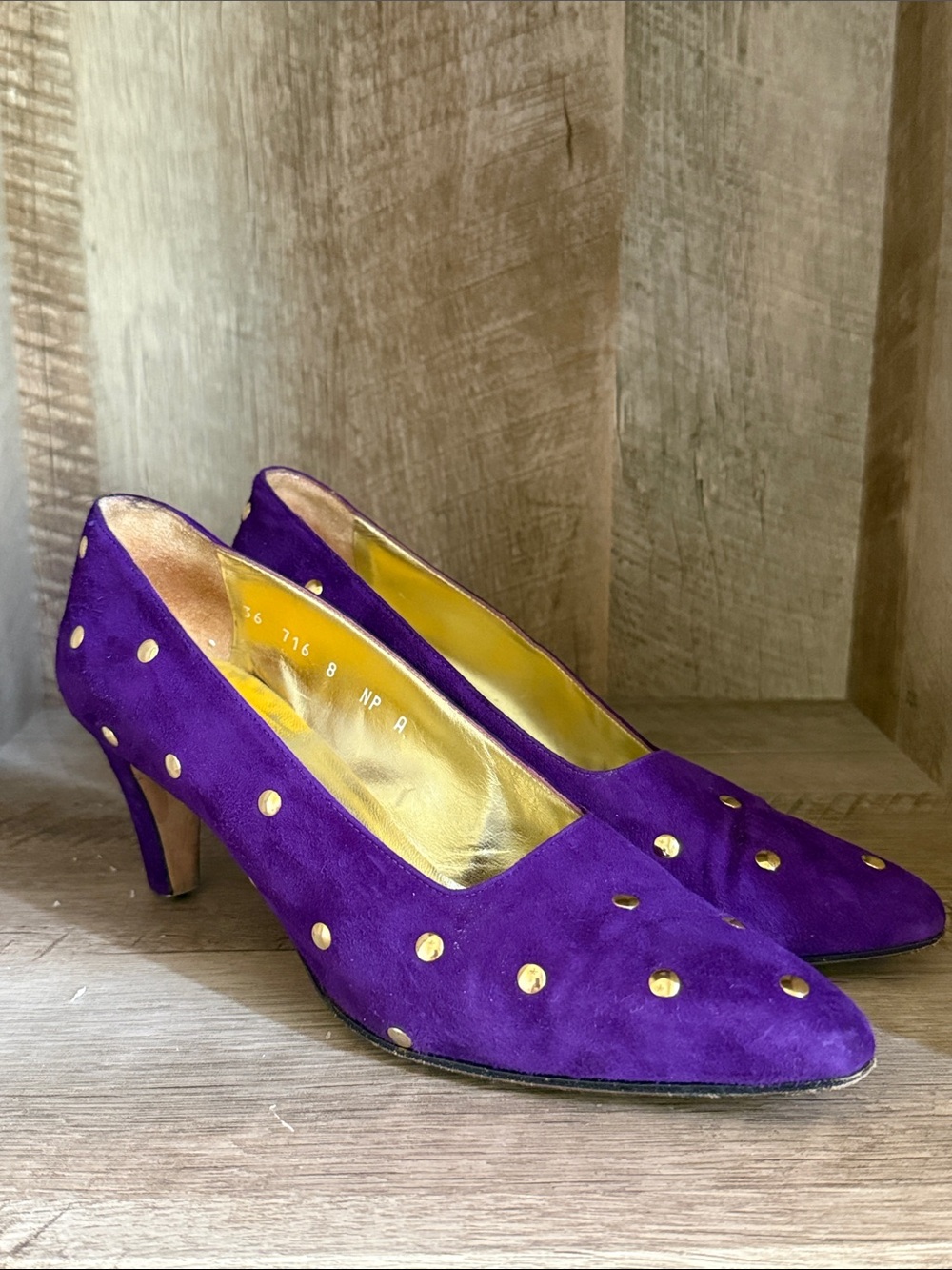 VTG St John Suede Studded Pumps